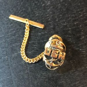 Vintage USN Anchor Tie Tack Pin Navy